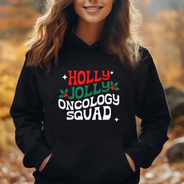 Retro Holly Christmas Jolly Oncology Squad Funny Xmas Unisex Hoodie