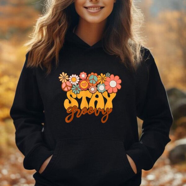 Retro Sunflower Hippie Stay Groovy Positive Mind Happy Life Unisex Hoodie