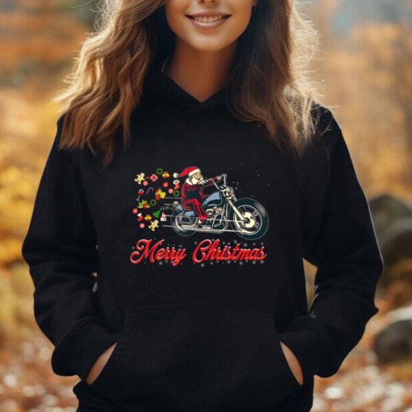 Santa Claus Christmas USA Biker Motorcycle Motorbike Unisex Hoodie