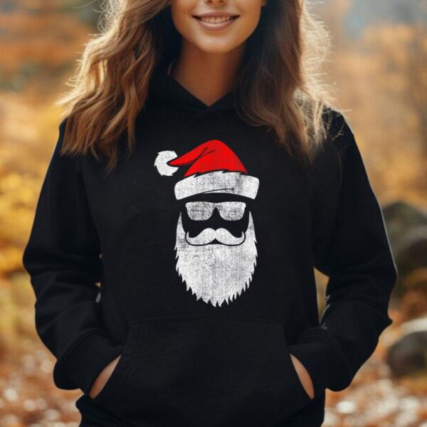 Santa Claus Face Sunglasses With Hat Beard Christmas Boy Men Unisex Hoodie