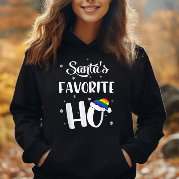 Santas Favorite Ho Gay Christmas Rainbow Lesbian Funny Unisex Hoodie