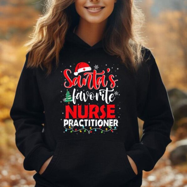 Santa's Favorite Nurse Practitioner Christmas Santa Hat Unisex Hoodie