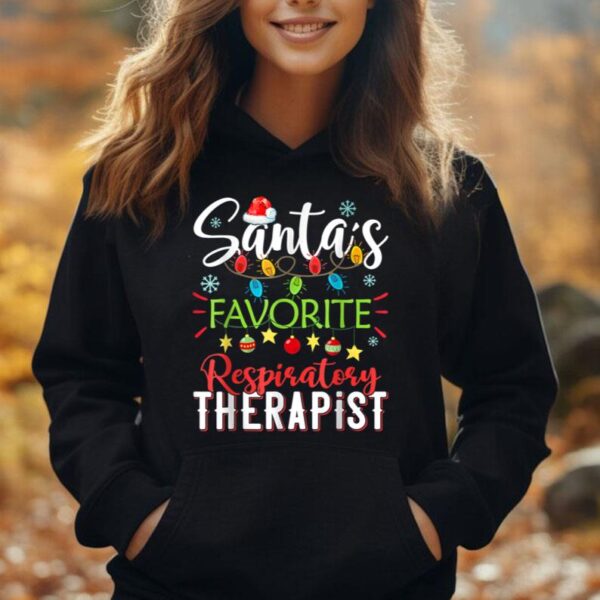 Santa's Favorite Respiratory Therapist Santa Hat Christmas Unisex Hoodie