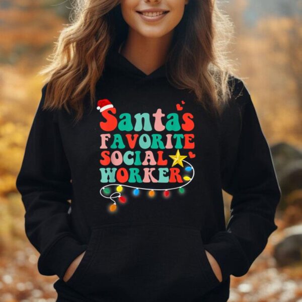 Santa's Favorite Social Worker Christmas School Social Work Unisex Hoodie