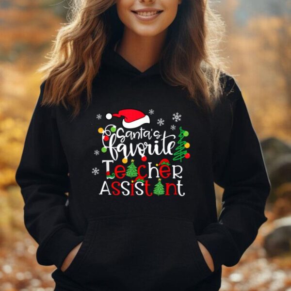 Santas Favorite Teacher Assistant Christmas Unisex Hoodie