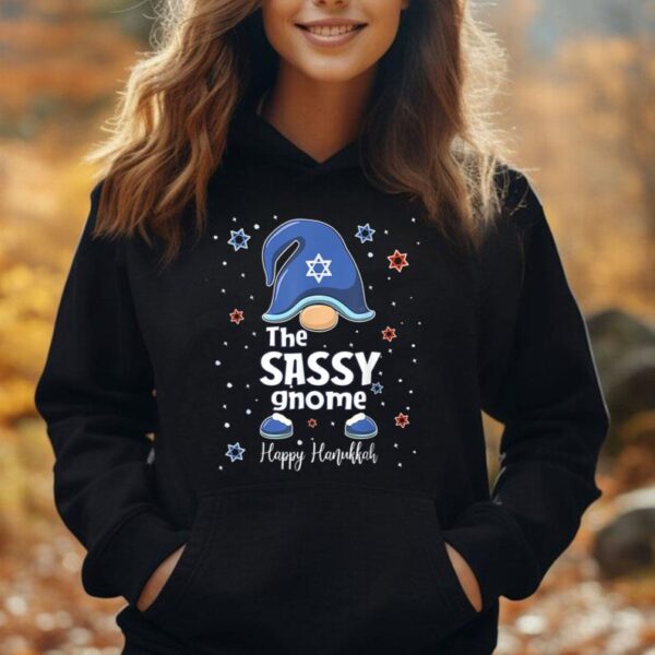 Sassy Gnome Funny Hanukkah Family Matching Pajama Unisex Hoodie