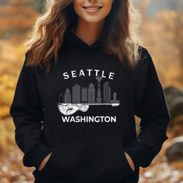 Seattle Souvenir Men Washington Music Electric Guitar Unisex Hoodie