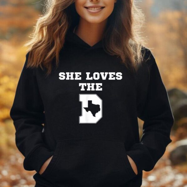 She Loves the D Shirt Dallas City Texas Retro Football Unisex Hoodie