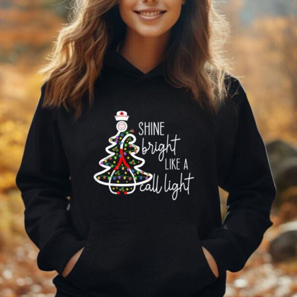 Shine Bright Like A Call Light Nurse Stethoscope Christmas Unisex Hoodie