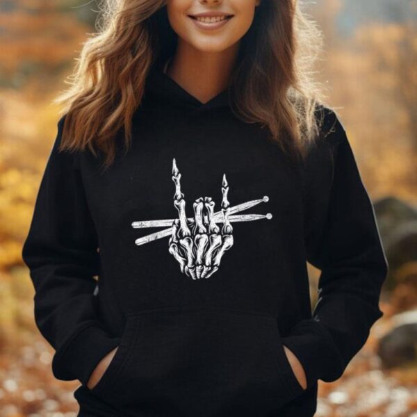 Skeleton Hand Drumsticks  Cool Drummer  Drum Sticks Unisex Hoodie