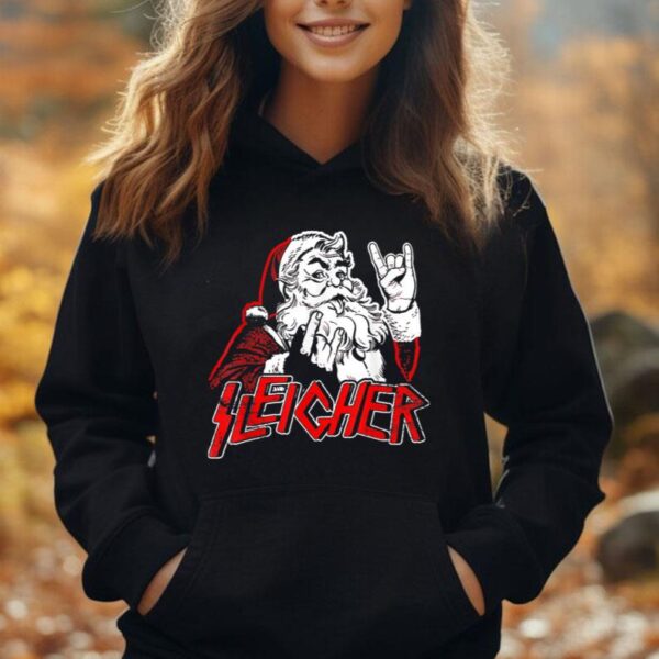 Sleigher Hail Santa Heavy Metal Christmas For Men & Women Unisex Hoodie