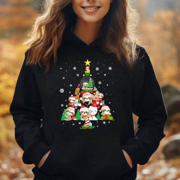 Sloth Christmas Tree Ornaments For Women Girls Kids Cute Unisex Hoodie