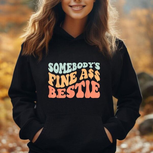 Somebody's Fine ass Bestie Retro Wavy groovy Vintage Unisex Hoodie