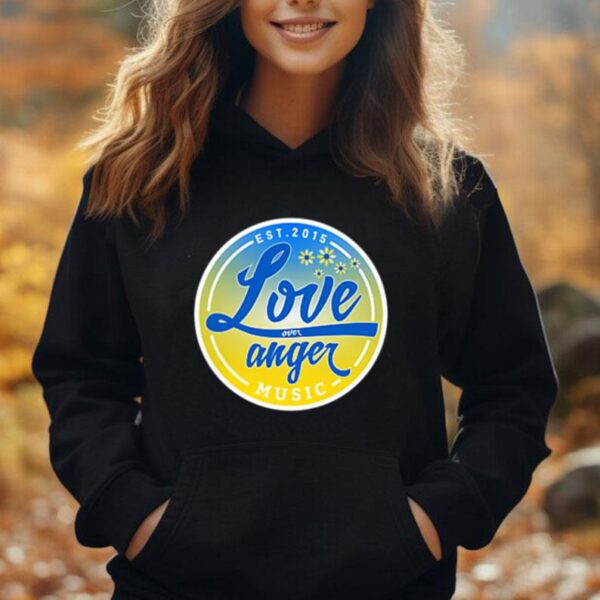 Stand with Ukraine Love Over Anger Music Unisex Hoodie