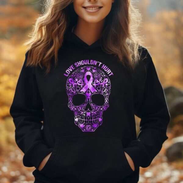 Sugar Skull Calavera Domestic Violence Awareness Unisex Hoodie