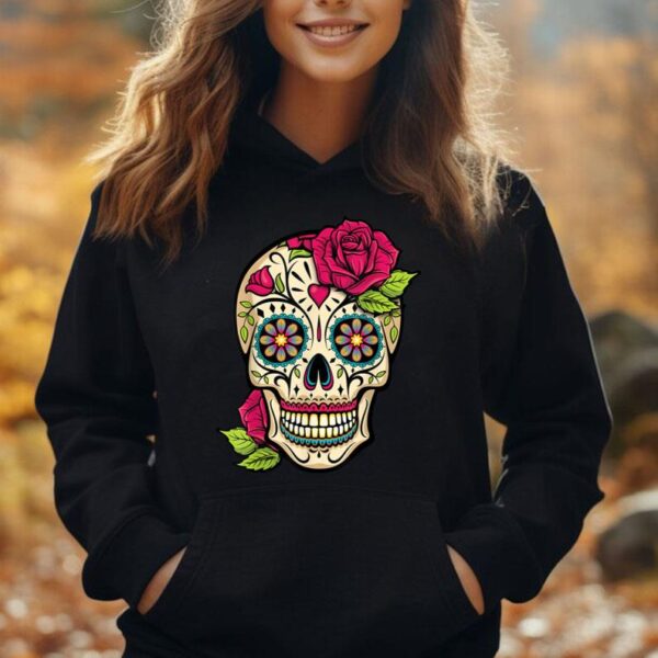 Sugar Skull Day Of The Dead Dia De Los Muertos Flowers Unisex Hoodie