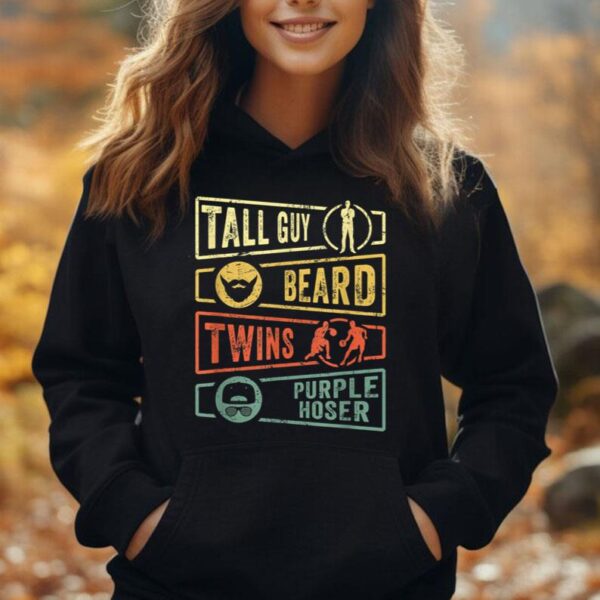 Tall Guy Beard Twins Purple Hoser Unisex Hoodie