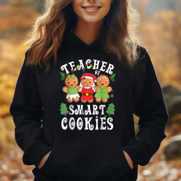 Teacher Of Smart Cookies Christmas Lights Tree Gingerbread Unisex Hoodie