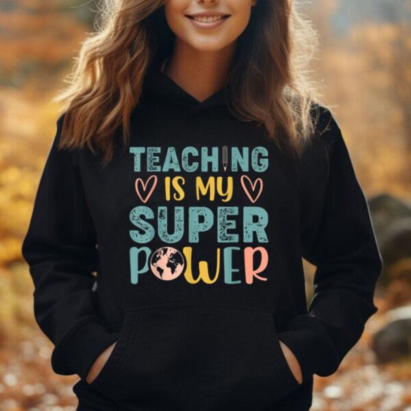 Teaching Is My Superpower Retro vintage Teacher men & women Unisex Hoodie