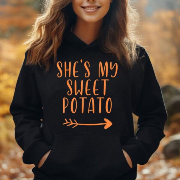 Thanksgiving Matching Couple She's My Sweet Potato I Yam Set Unisex Hoodie