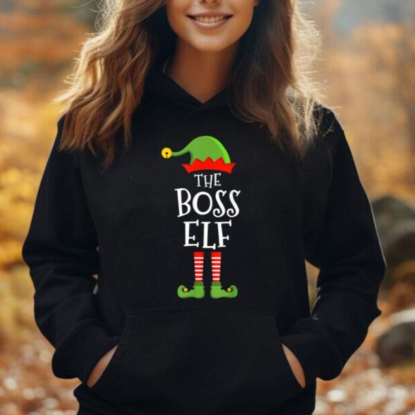 The boss elf funny christmas matching family pajama Unisex Hoodie