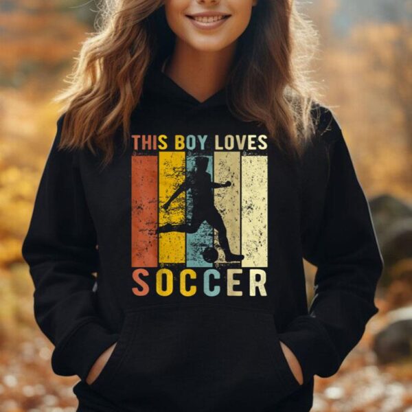 This Boy Loves Soccer Boys Soccer Unisex Hoodie