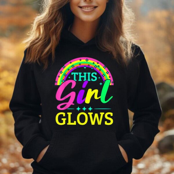 This Girl Glows Neon Lights Glow Party Lover Unisex Hoodie