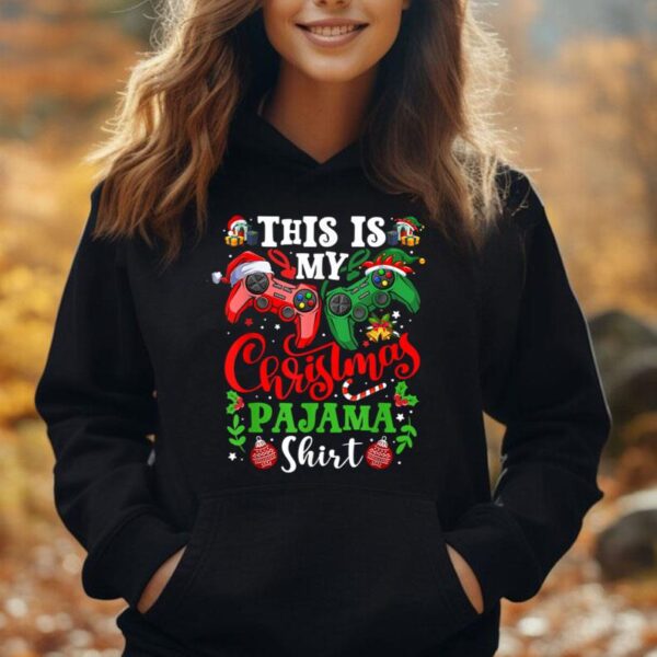 This is My Christmas Pajama Santa Hat Gamer Video Game Games Unisex Hoodie