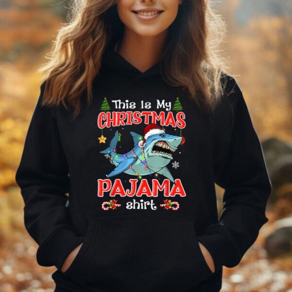 This is my Christmas Pajama shirt Shark Santa Xmas Light Unisex Hoodie