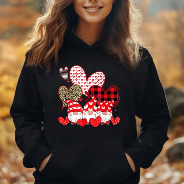 Three Gnomes Holding Hearts Valentines Day Gifts For Her Unisex Hoodie