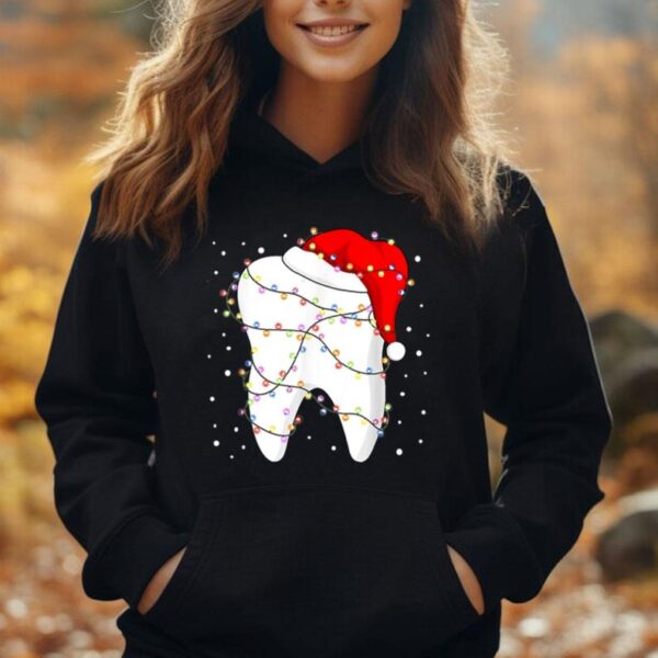 Tooth Lights Santa Hat Christmas Dentist Dental Assistant Unisex Hoodie