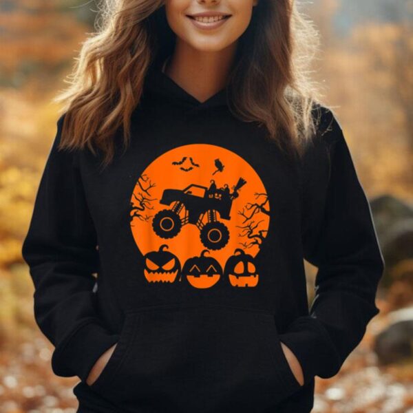 Truck or Treat Skeleton Monster Truck Moon Candy Halloween Unisex Hoodie