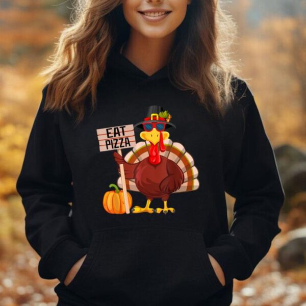 Turkey Eat Pizza Vegan Kids Funny Thanksgiving Women Men Unisex Hoodie