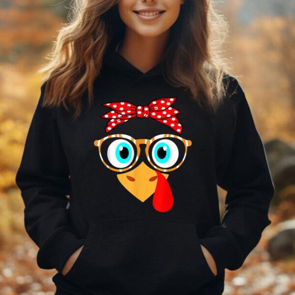 Turkey Face Leopard Print Glasses Thanksgiving Women Unisex Hoodie