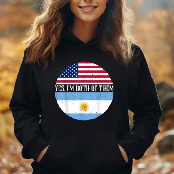 USA And Argentina Vintage Flags Shirt Yes I'm Both Of Them Unisex Hoodie