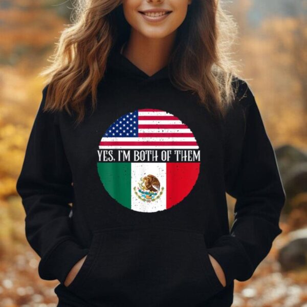 USA And Mexico Vintage Flags Shirt Yes I'm Both Of Them Unisex Hoodie