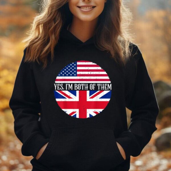 USA And UK Vintage Flags Shirt Yes I'm Both Of Them Unisex Hoodie