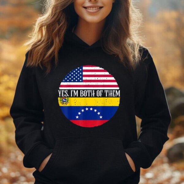 USA And Venezuela Vintage Flags Shirt Yes I'm Both Of Them Unisex Hoodie