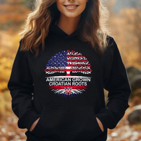 USA & Croatia Flags Tee American Grown Croatian Roots Unisex Hoodie