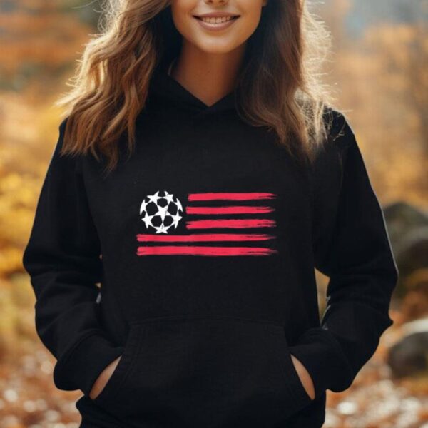 USA Flag Soccer Ball Cool Futbol Equipment Men Women Unisex Hoodie