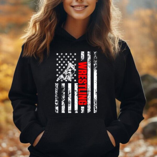 US American Flag Sports Patriotic Wrestling Unisex Hoodie