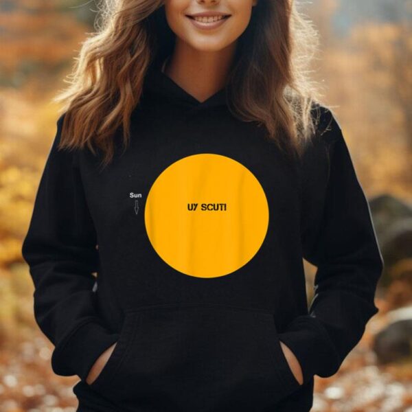 UY Scuti compared to the Sun Unisex Hoodie