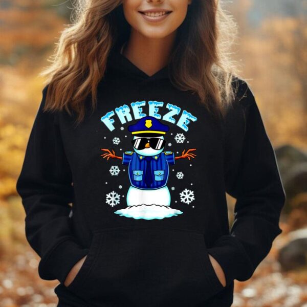 Ugly Christmas Freeze Police Snowman Hilarious Christmas Unisex Hoodie