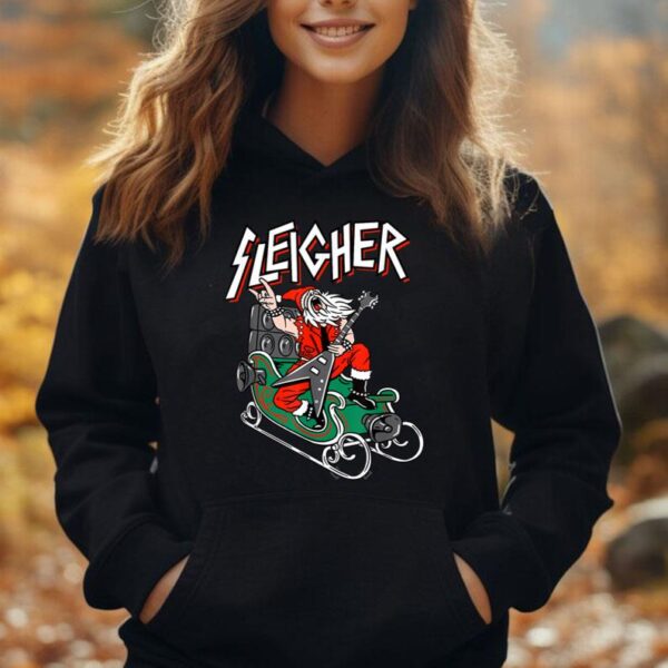 Ugly Christmas Sweater Sleigher Heavy Metal Santa Xmas Unisex Hoodie