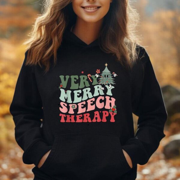 Very Merry Speech Therapist Christmas SLP Xmas Therapy Unisex Hoodie