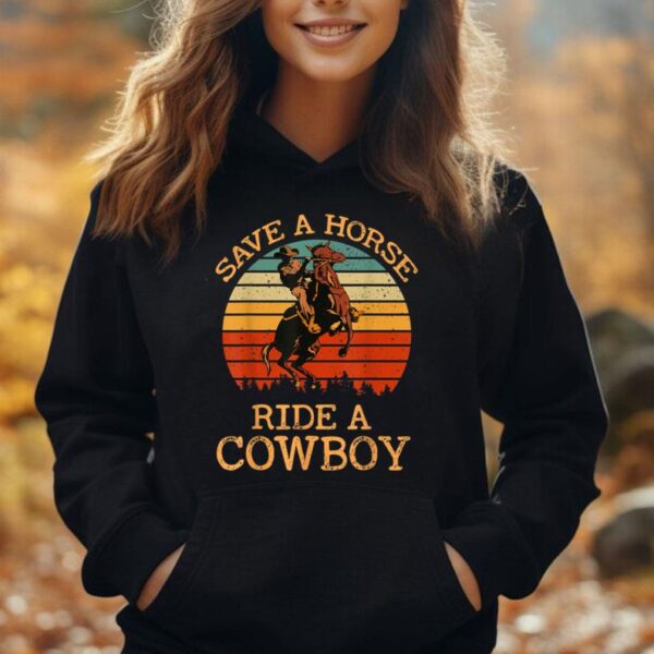 Vintage Horse Lovers Shirt Save Me Ride A Cowboy Men Boys Unisex Hoodie