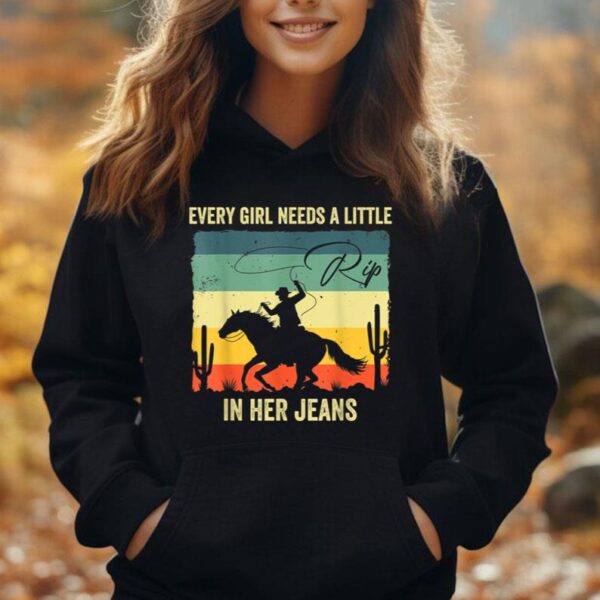 Vintage Womens Every Girl needs A Little Rip In Her Jeans Unisex Hoodie