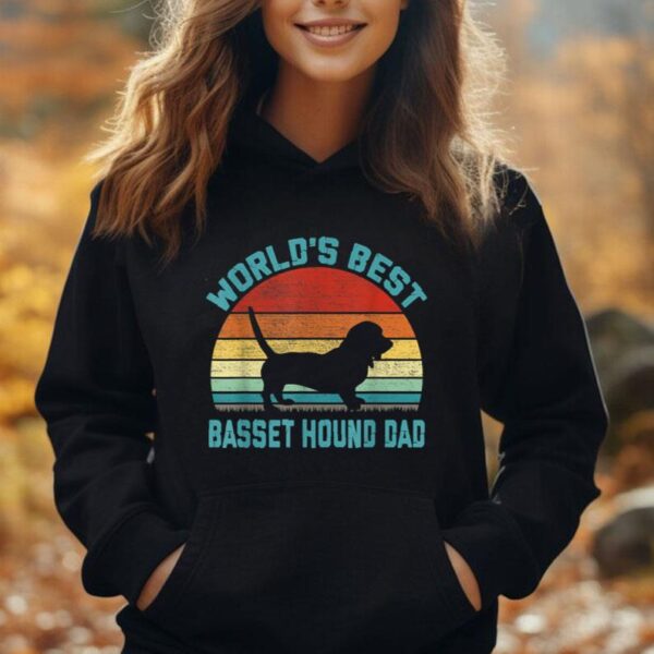 Vintage World's Best Best Basset Hound Dad - Dog Lover Unisex Hoodie