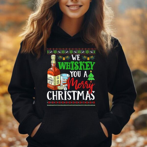 We Whiskey You A Merry Christmas Wish Pajama Drinking Unisex Hoodie