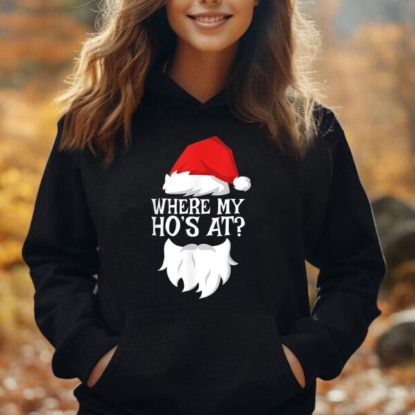 Where My Ho's At T-Shirt Santa Christmas Shirt Unisex Hoodie